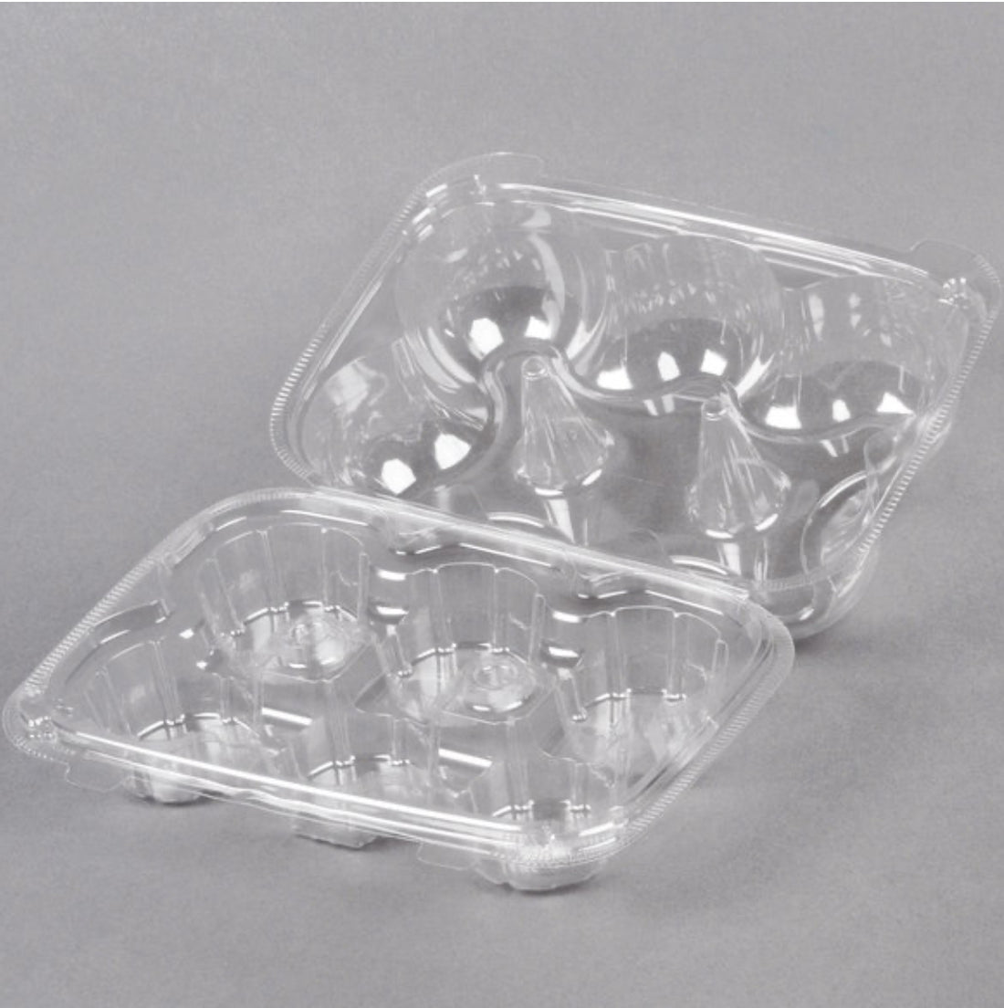 6 Compartment Hinged Cupcake Container