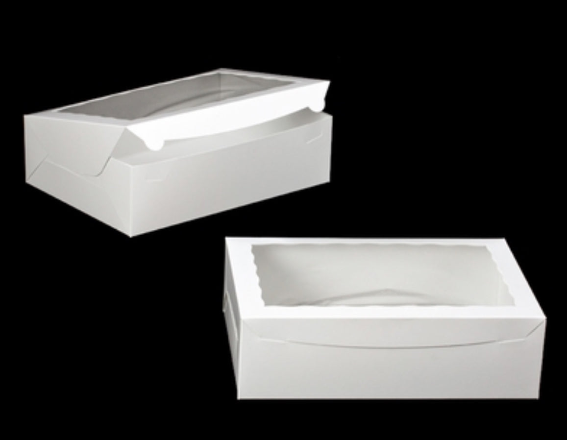 White Lock & Tab Box w/ Window 14x10"x4''