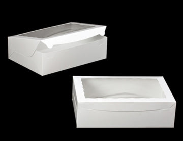 White Lock & Tab Box w/ Window 14x10"x4''