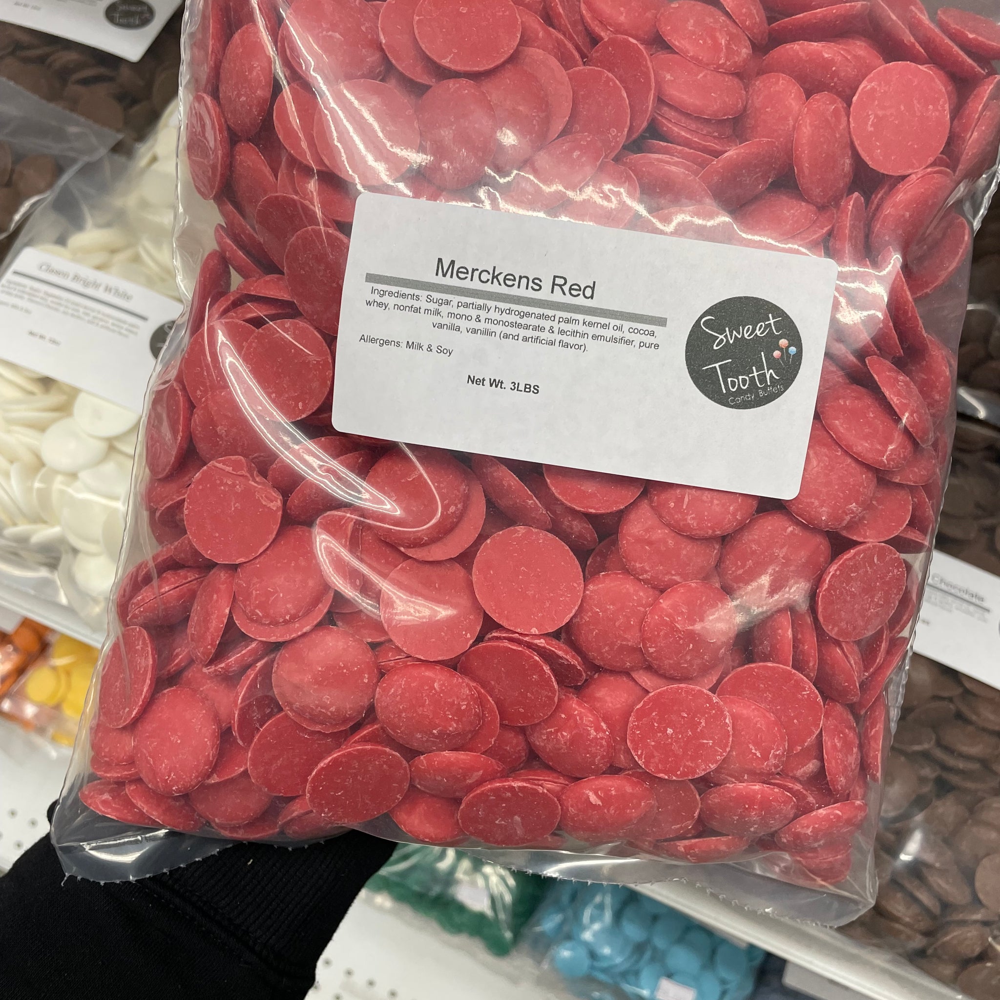Merckens Red Chocolate Melts - 3LBS