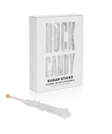 White Rock Candy Sticks - 12ct