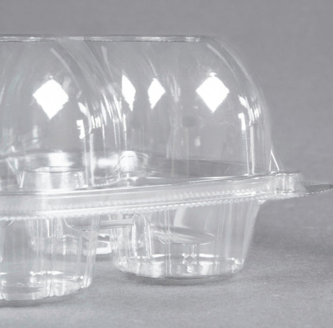 4 Compartment Hinged Cupcake Container