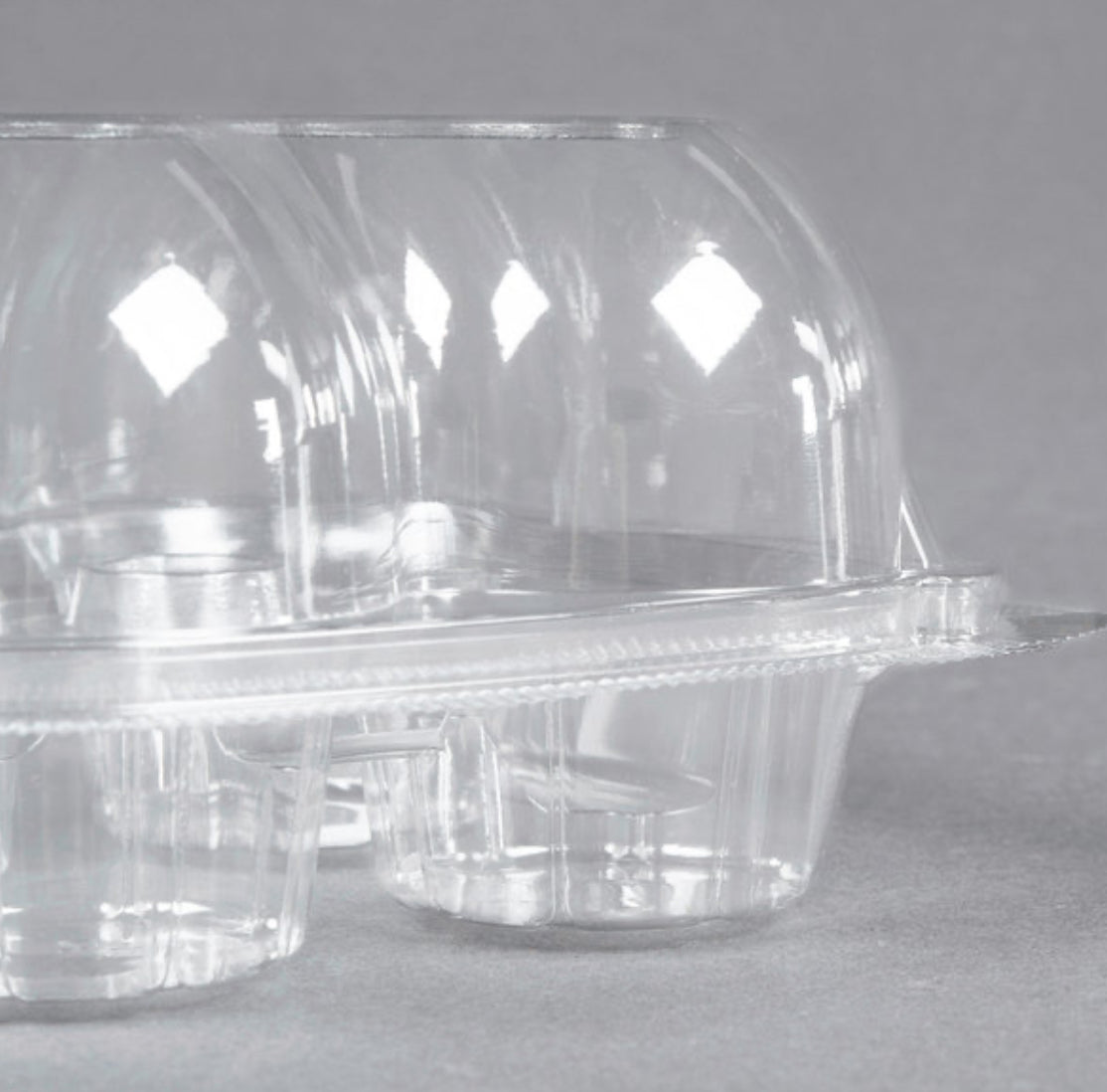 4 Compartment Hinged Cupcake Container