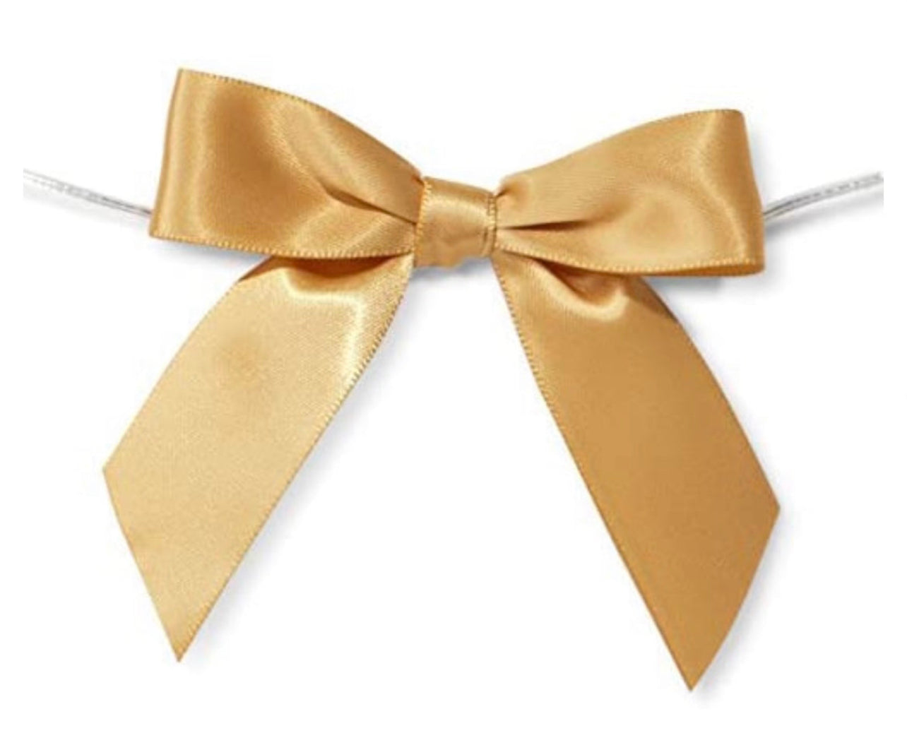 Gold Bow with Twist Ties 3" - 12ct