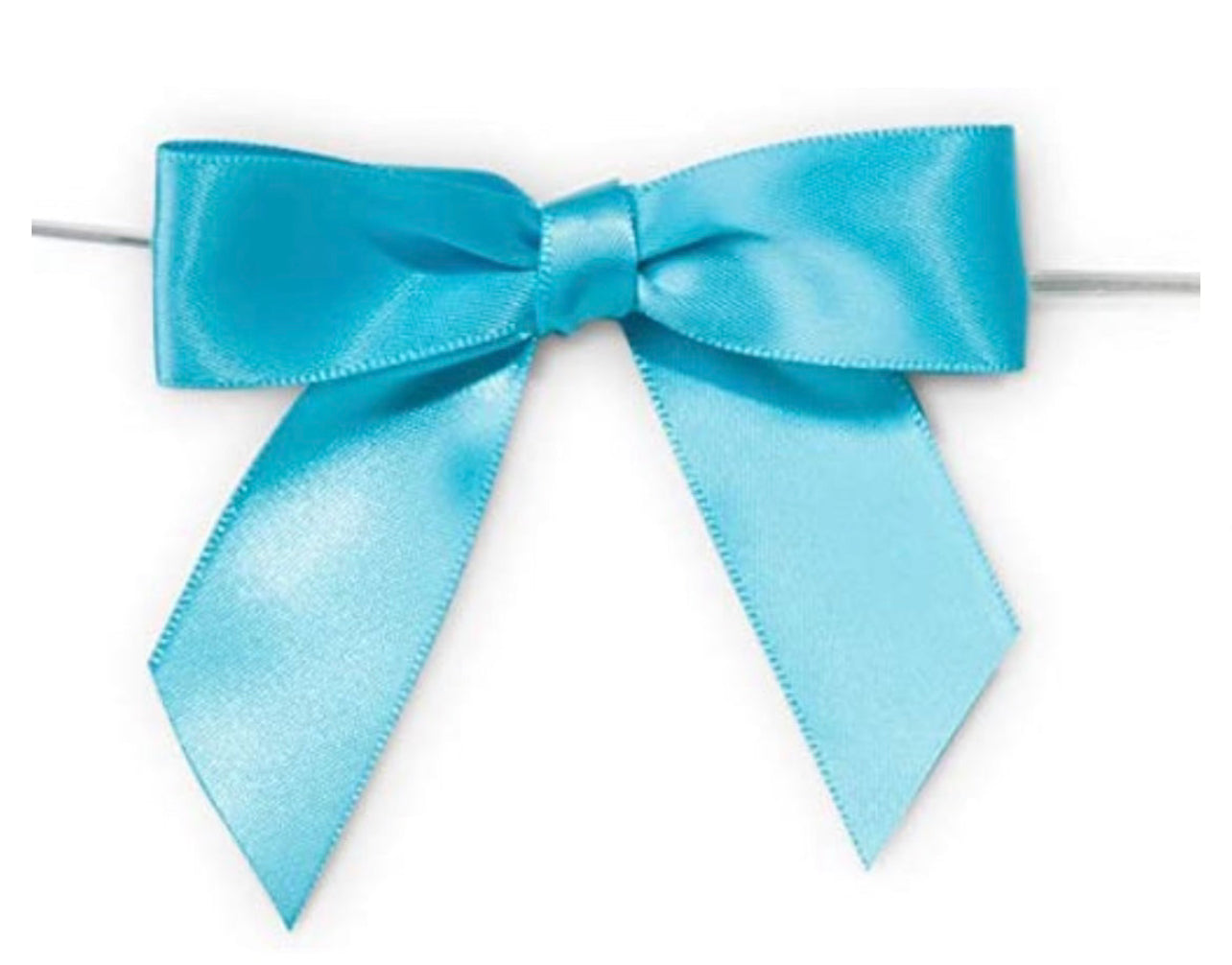 Light Blue Bows with Twist Ties 3" - 12ct