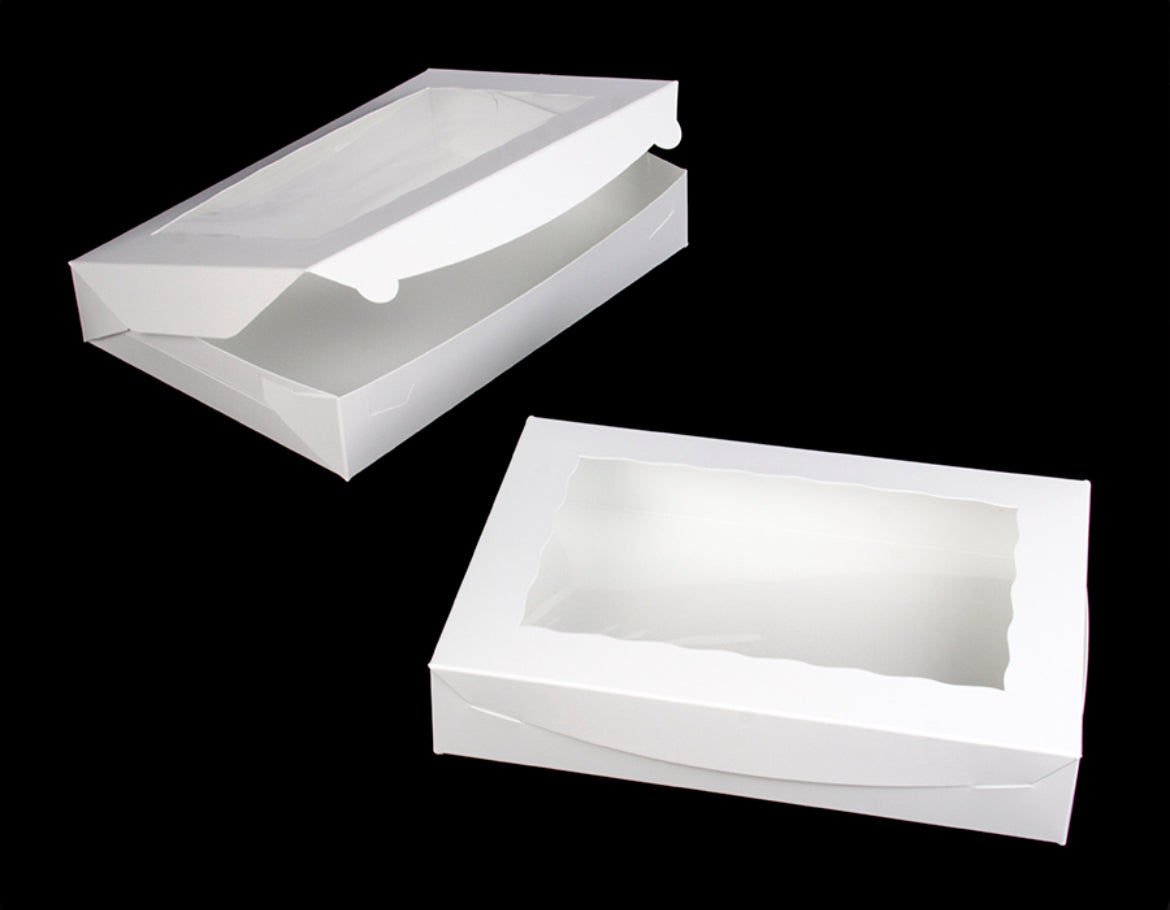 White Lock & Tab Box w/ Window 14x10"x2 1/2