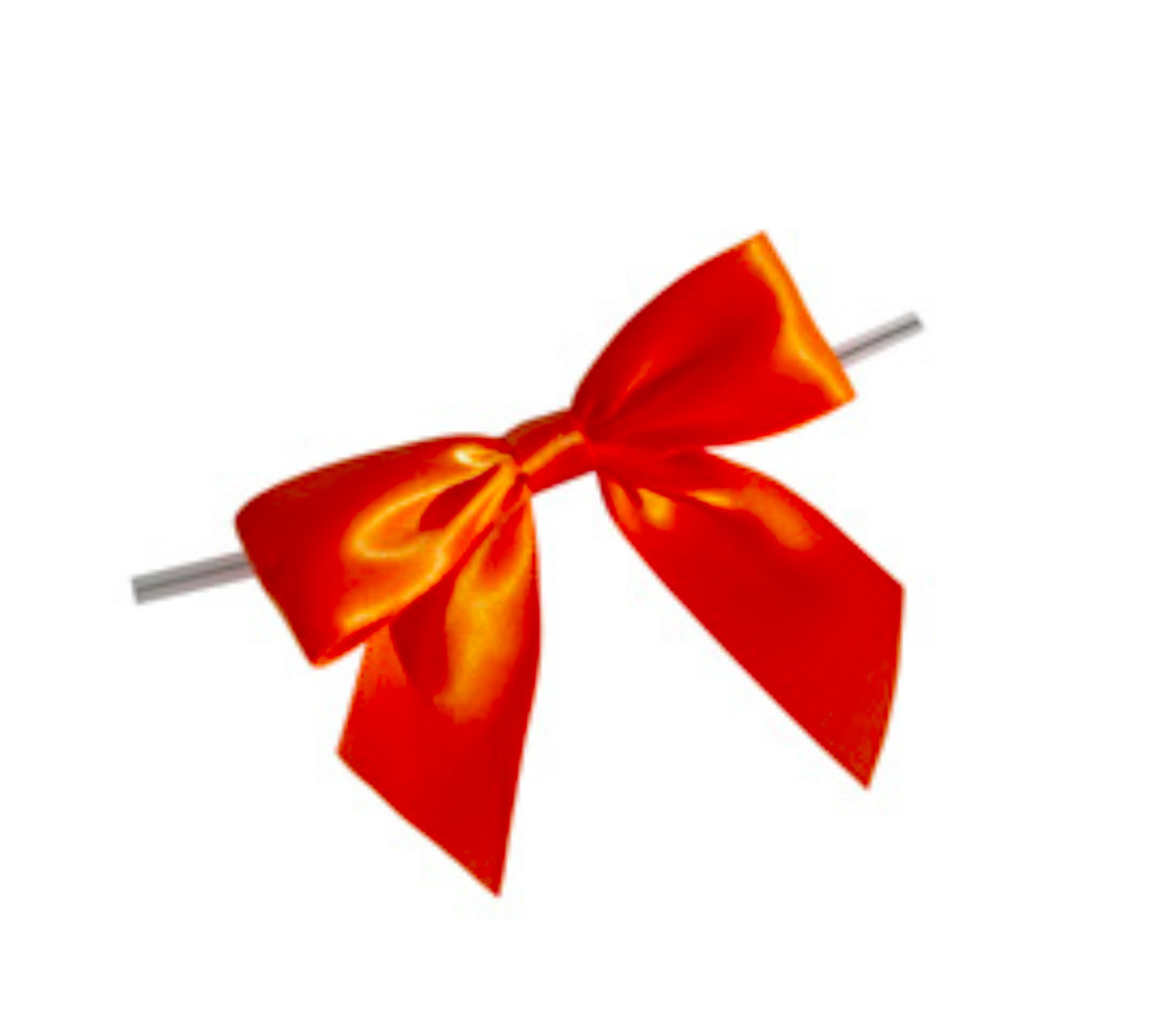 Orange Bows with Twist Ties 3" - 12ct