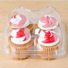 4 Compartment Hinged Cupcake Container