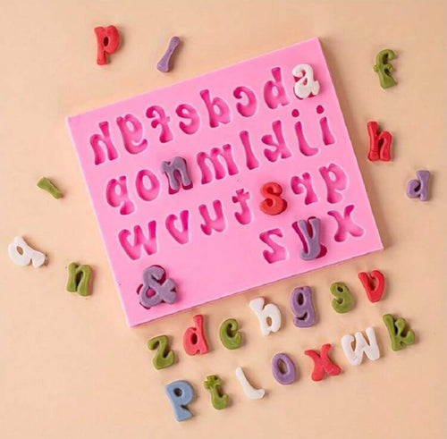 Alphabet Lowecase Letter Design Silicone Mold - 1pc