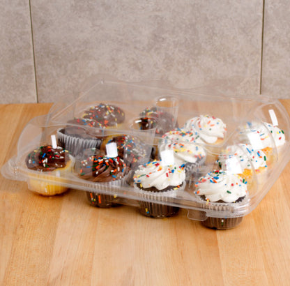 12 Compartment Hinged Cupcake Container