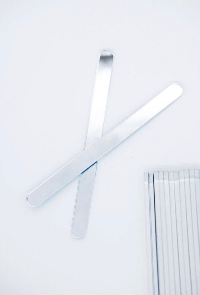 Acrylic Popsicle Sticks  12ct - Mirror Silver