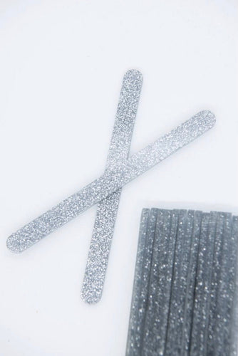 Acrylic Popsicle Sticks  12ct - Silver Glitter