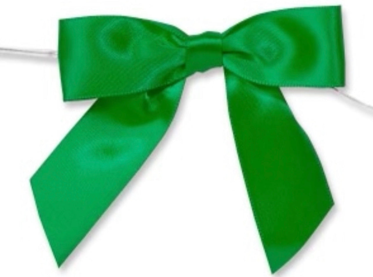 Green Bows with Twist Ties 3" - 12ct