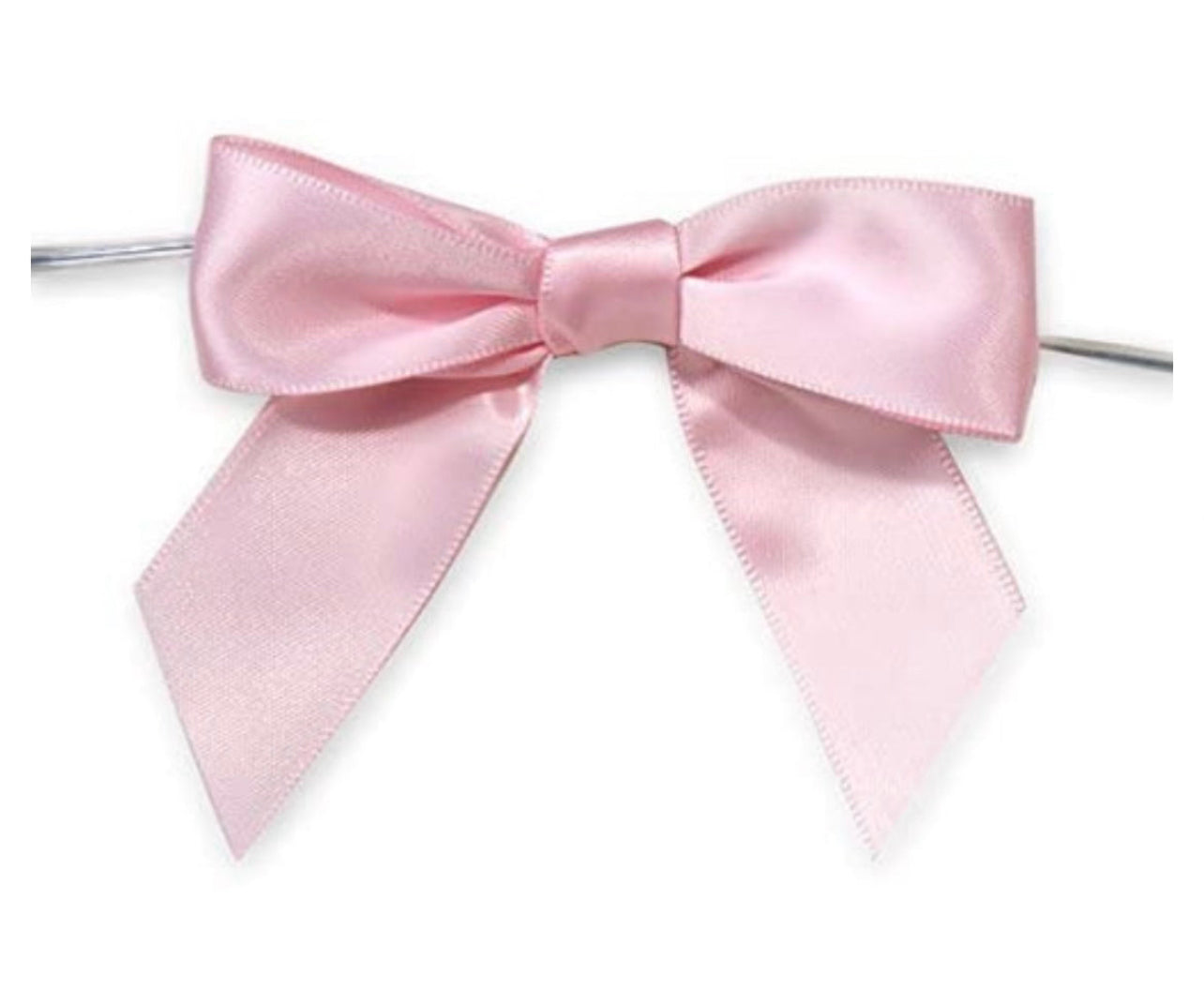 Light Pink Bows with Twist Ties 3" - 12ct