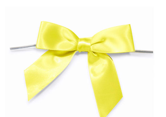 Yellow Bows with Twist Ties 3" - 12ct