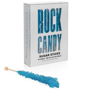 Blue Rock Candy Sticks - 12ct
