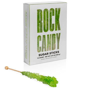 Light Green Rock Candy Sticks - 12ct