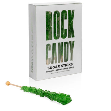 Green Rock Candy Sticks - 12ct