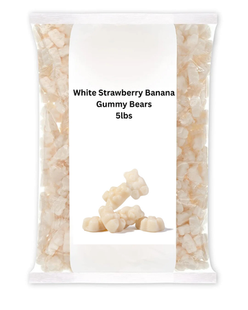 White Strawberry Banana Gummy Bears - 5LB