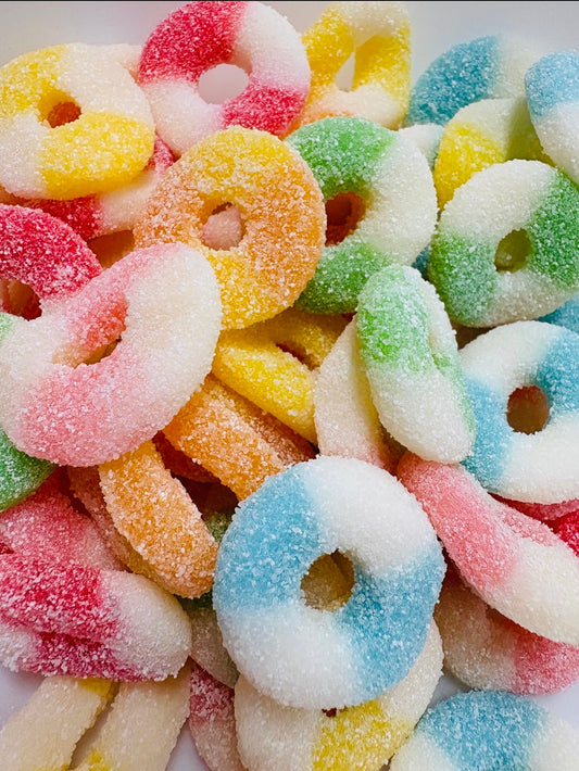Assorted Sour Gummy Rings - 1LB