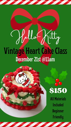 Hello Kitty Heart Cake Class Saturday 12-21-24 @11am