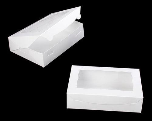 White/White Lock & Tab Box with Window - 10 x 7 x 2 1/2