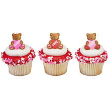 VDay Bear Cupcake Rings - 12ct