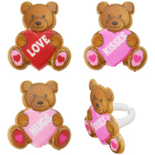 VDay Bear Cupcake Rings - 12ct