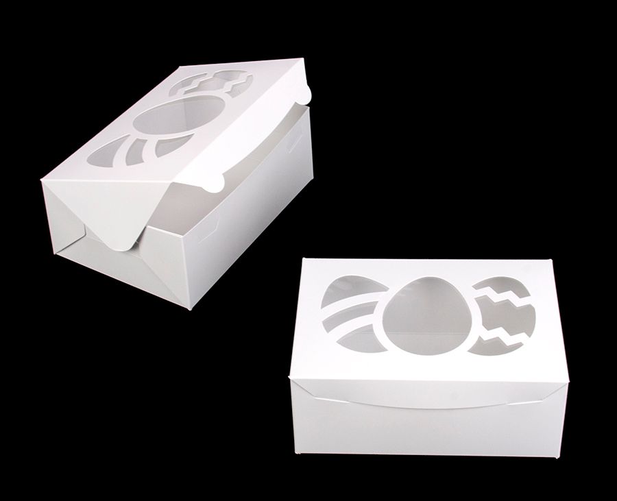 White Easter Egg Window Lock & Tab Box