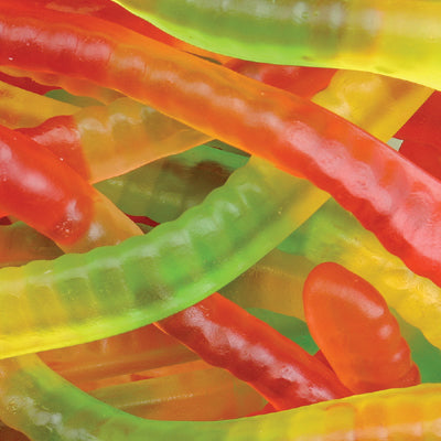 Large Assorted Gummi Worms - 5LB Bulk Bag