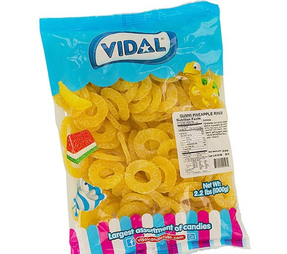 Sour Gummi Pineapple Rings 2.2LBS