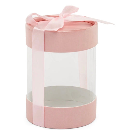 Apple Container w/ Cap & Bow Pink