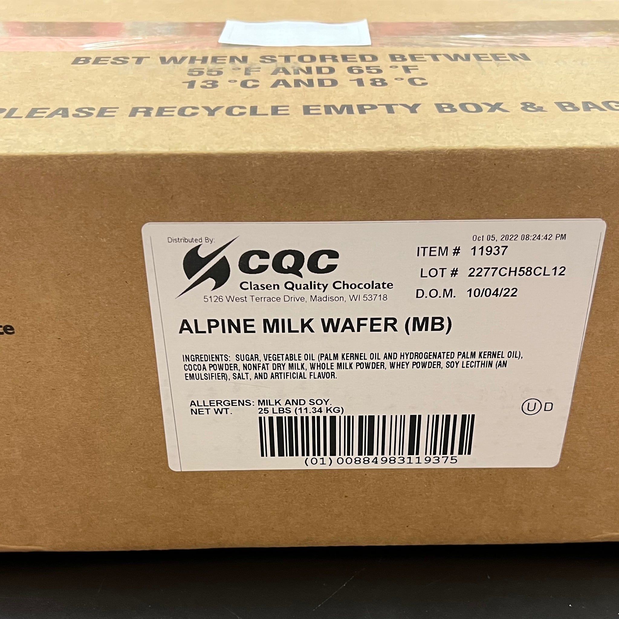Clasen Alpine Milk Chocolate Melts - 25LB Case