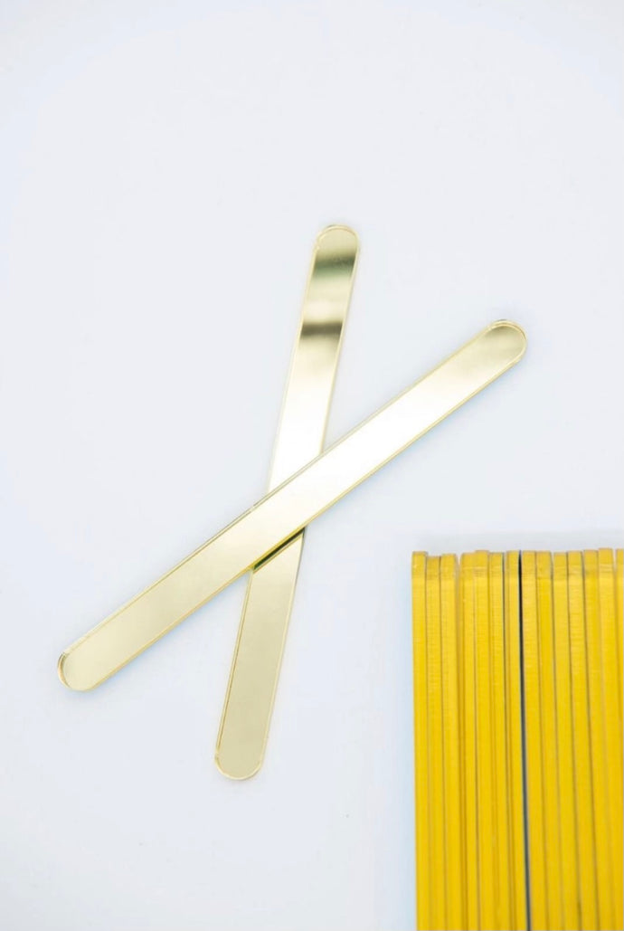 Acrylic Popsicle Sticks  12ct - Mirror Gold