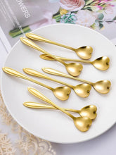 Heart Design Spoon Gold - 1pc
