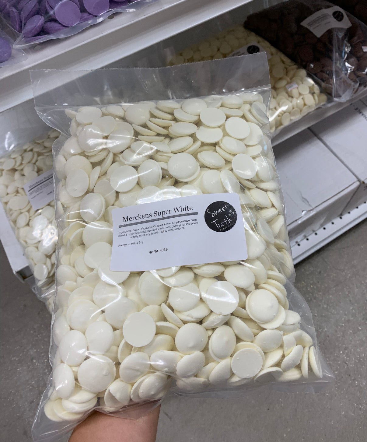 Merckens Super White Chocolate Melts Bulk - 4LBS