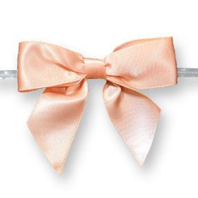 Peach Bow with Twist Ties 3" - 12ct