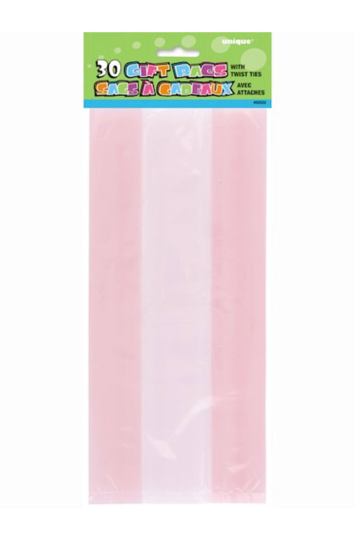 Light Pink Cello Bags - 30 Count